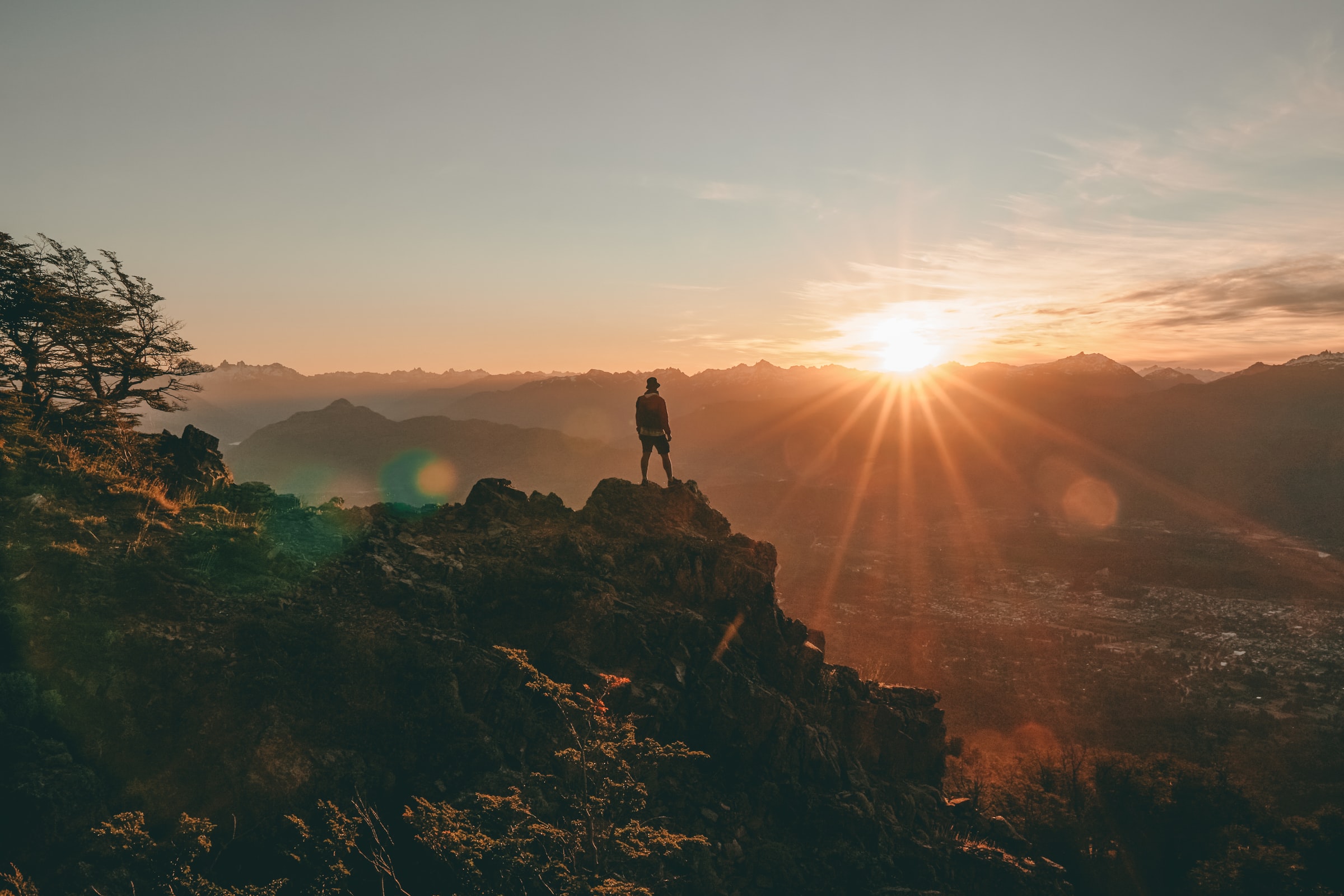 Enjoying a mountain view