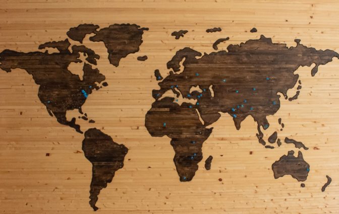 Brett Zeck image of world map, Unsplash